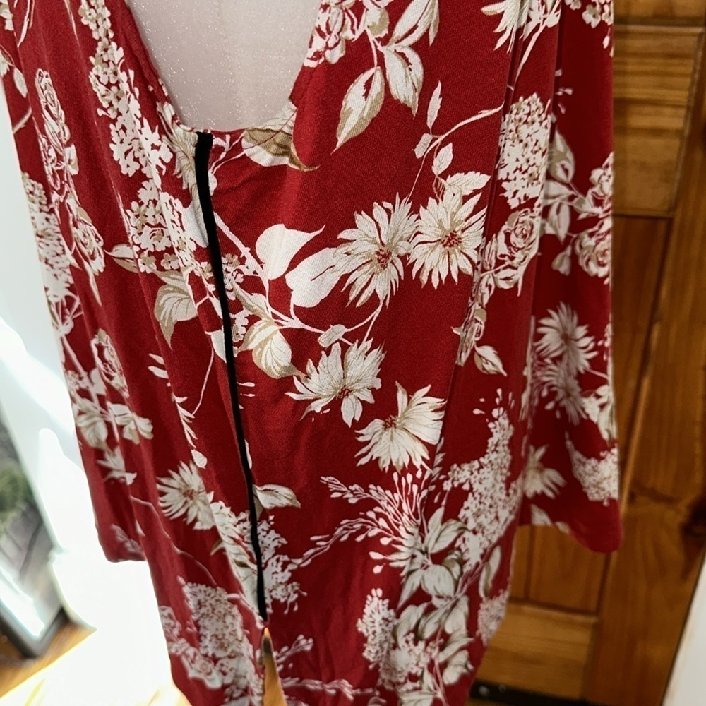 J. Jill red floral tank top size Petite L - Picture 4 of 10